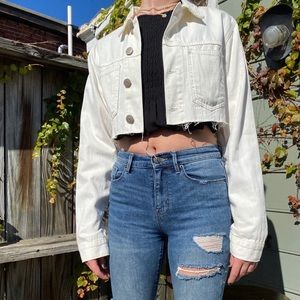 White Denim cropped jacket